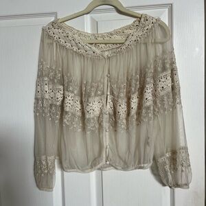 Elegant Cream Lace Blouse